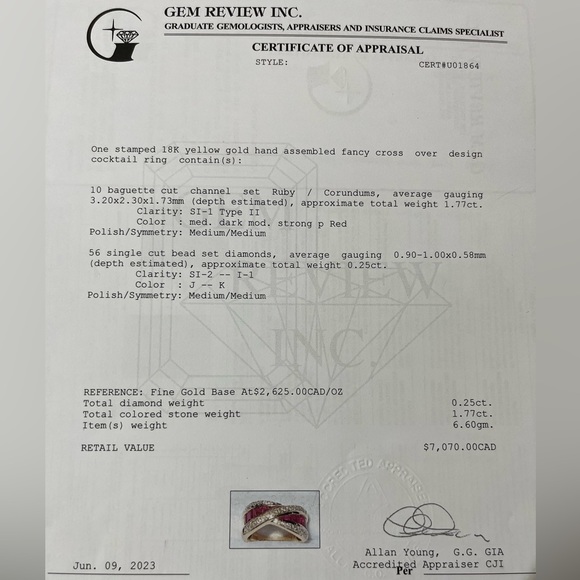 18k YG Ruby ring with dia - Picture 10 of 10